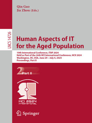 cover image of Human Aspects of IT for the Aged Population